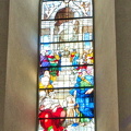 Stained glass window in Perugia duomo