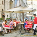 The very busy waiter at Sandri Pasticceria