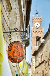 View of the clock tower of the Palazzo Comunale