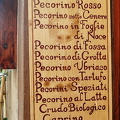 Different types of pecorino cheeses which Pienza is known for