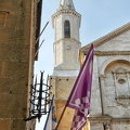 View of the tower of the Pienza duomo