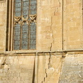 A deep crack in the rear wall of Pienza duomo