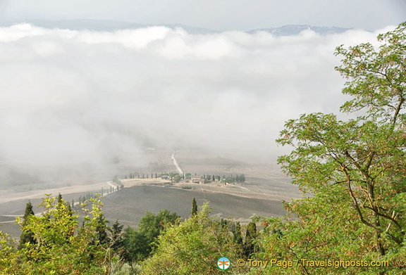 At Via del Casello is the belvedere with scenic views of Val d'Orcia