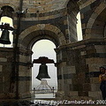 Bells of Pisa Tower on a grey day