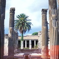Buildings and columns that survived the eruption