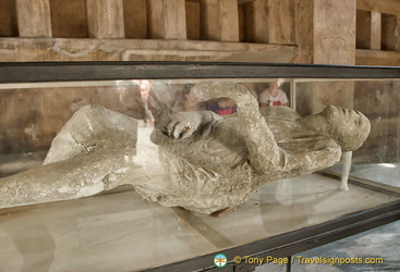 Display of a Pompeii victim