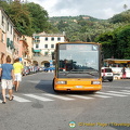 The bus stop at Martyrs Square of Liberty, Portofino