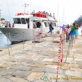 Daytrippers arriving in Positano by boat