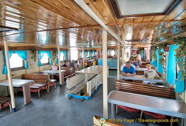 Inside cabin of the ferry
