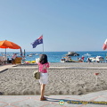 Me, taking a shot of the Australian flag on Positano beach