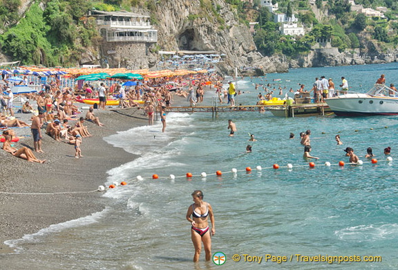 On the beach in Positano