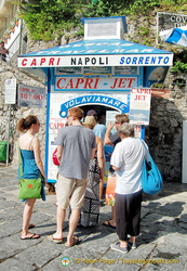Ticket booth for Capri boat tours, Sorento and Naples