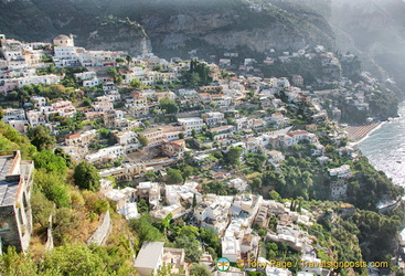 A view of Positano from the main road