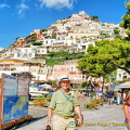 The pyramid-shaped Positano town