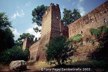 Ancient City Wall in south of Rome