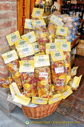 Packs of dried pasta