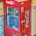 A mini Coke refrigerator