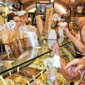 The very busy gelato counter at Dondoli