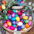 Colourful marble eggs
