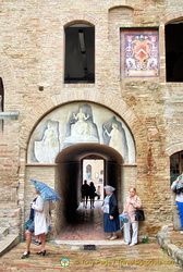Artwork in the Palazzo Comunale courtyard