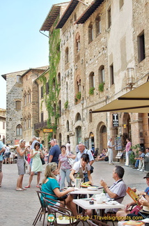 Cafe scene on the Piazza della Cisterna