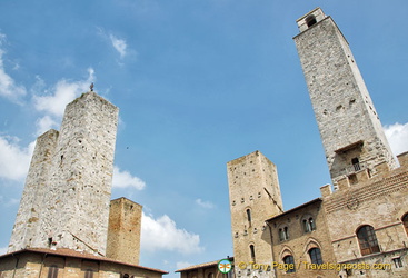 San Gimignano towers around Piazza Duomo