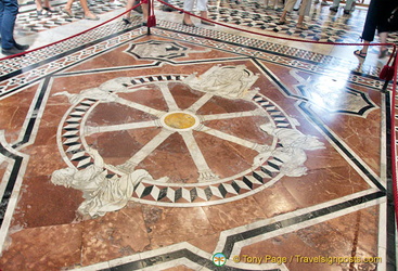 Inlaid marble flooring