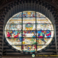 Stained-glass window depicting the Last Supper