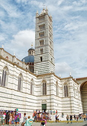 Siena Cattedrale's elegant black-and-white campanile