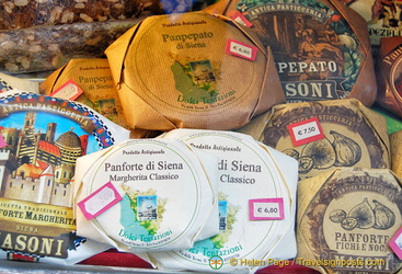 Various brands of Siena panforte