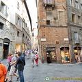 Banchi di Sopra is one of the main streets in Siena