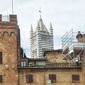 The black and white stripes of Siena Duomo campanile