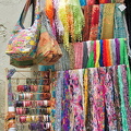 Colourful scarfs and bags