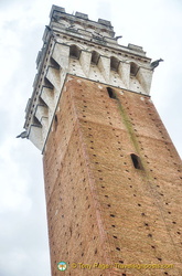 View of Torre del Mangia, the second highest medieval tower in Italy