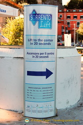 The Sorrento lift gets you from Piazza Francesco Saverio Garguilo to Marina Piccola in 20 seconds
