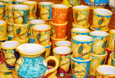 Ceramic cups and jugs for your Sorrento limoncello