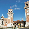 Towers guarding the entrance to the Arsenale