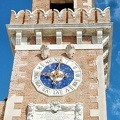 Arsenale tower with a blue-faced clock