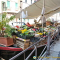 An eye-catching produce market in a barge