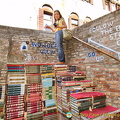 Me, at the top of the book steps