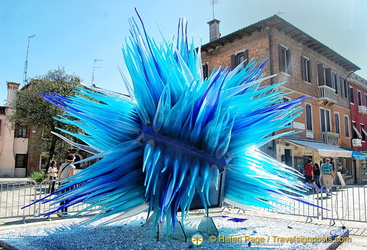 Glass artwork in Campo Santo Stefano