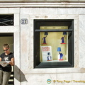Shop owner waiting for business