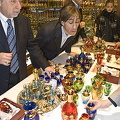 Murano glass salesman on the lookout for sales 