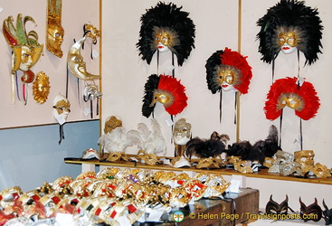 Some Venetian masks on display