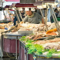 One of the seafood stalls