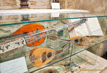 An exhibition of historical musical instruments and notes