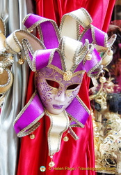A brightly coloured Venetian mask