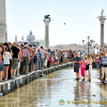 During acqua alta, the passarelle (walkways) are put up very quickly