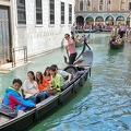Enjoying a gondola ride during Acqua Alta