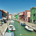 Colourful buildings along Burano's Grand Canal